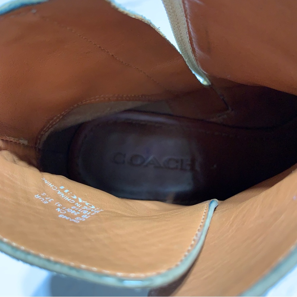 Coach Chrystie Suede Ankle Boots with Gold Buckle - Picture 9 of 16